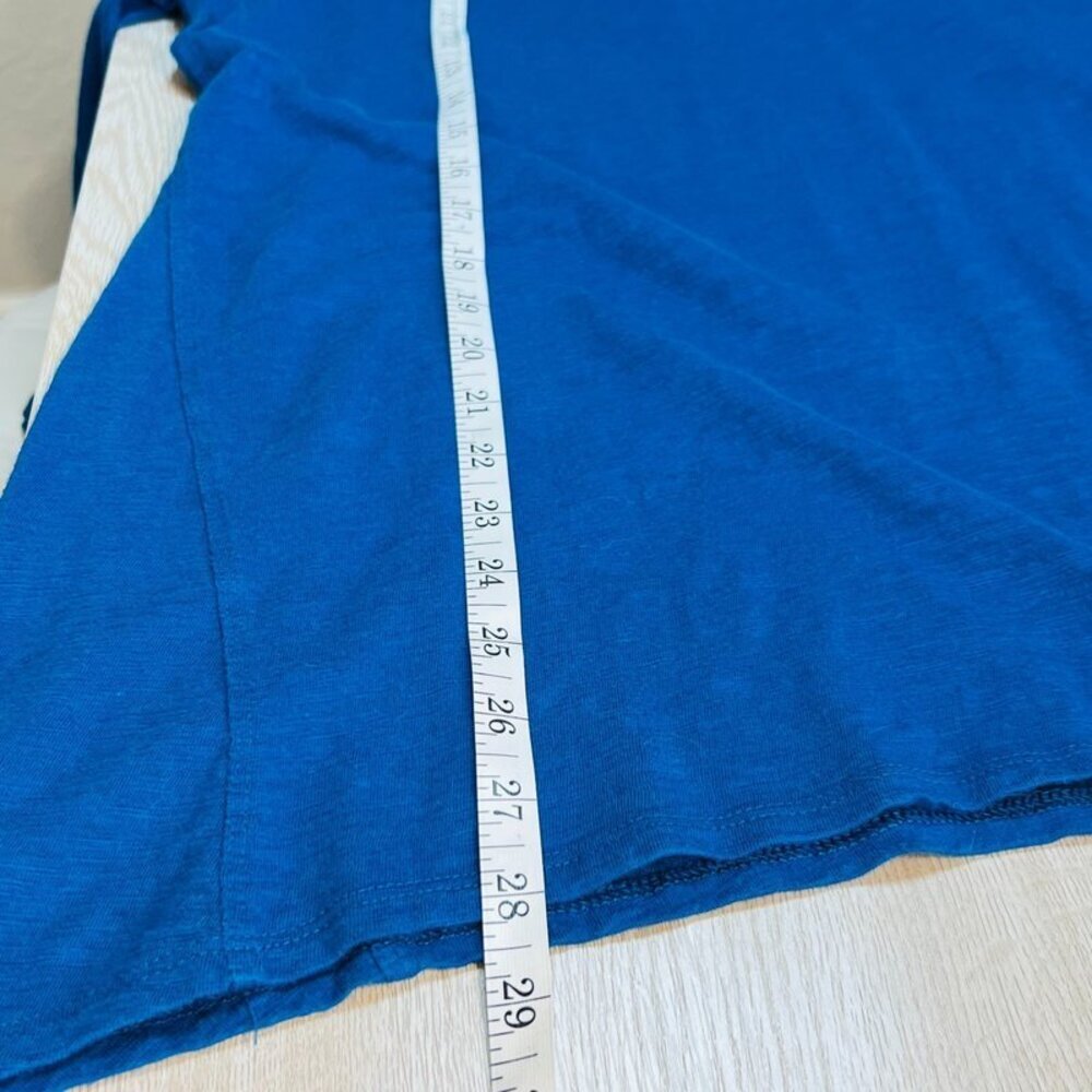 Chico's Tunic Top Women's XL Caribbean Blue Notch Neck Cotton Modal 3/4 Sleeve - Picture 8 of 9